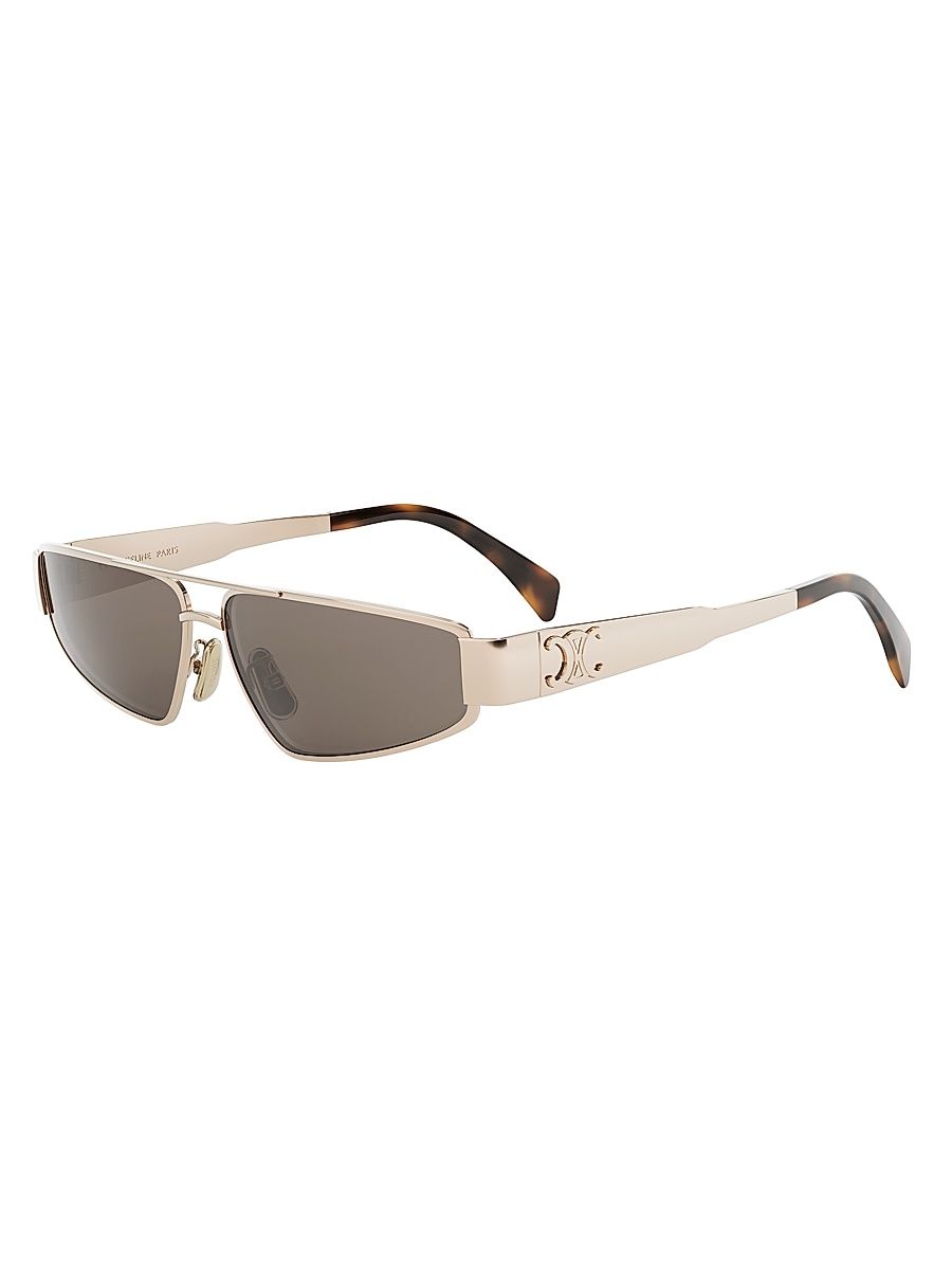 Women's Triomphe 59MM Geometric Sunglasses - Shiny Rose Gold Brown