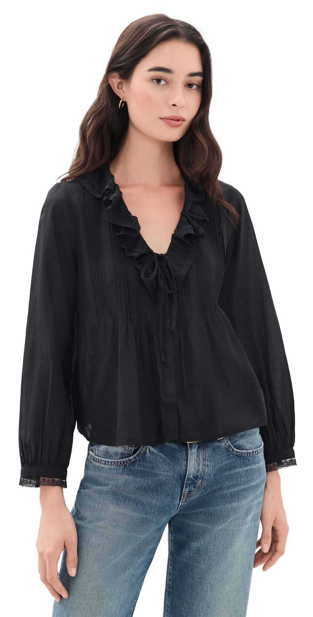 Madewell The Georgina Top Jet Black L