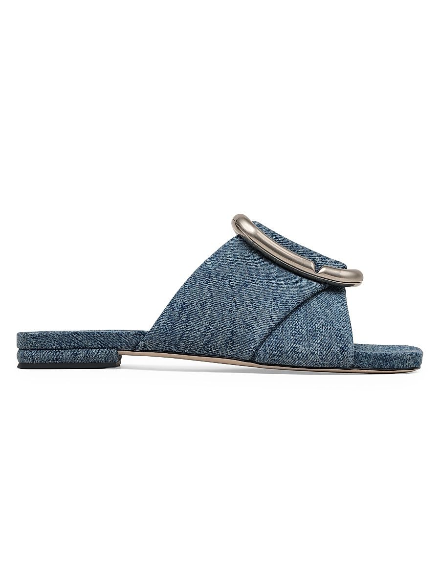 Women's Pop J Crisscross Denim Sandals - Medium Wash Indigo - Size 5