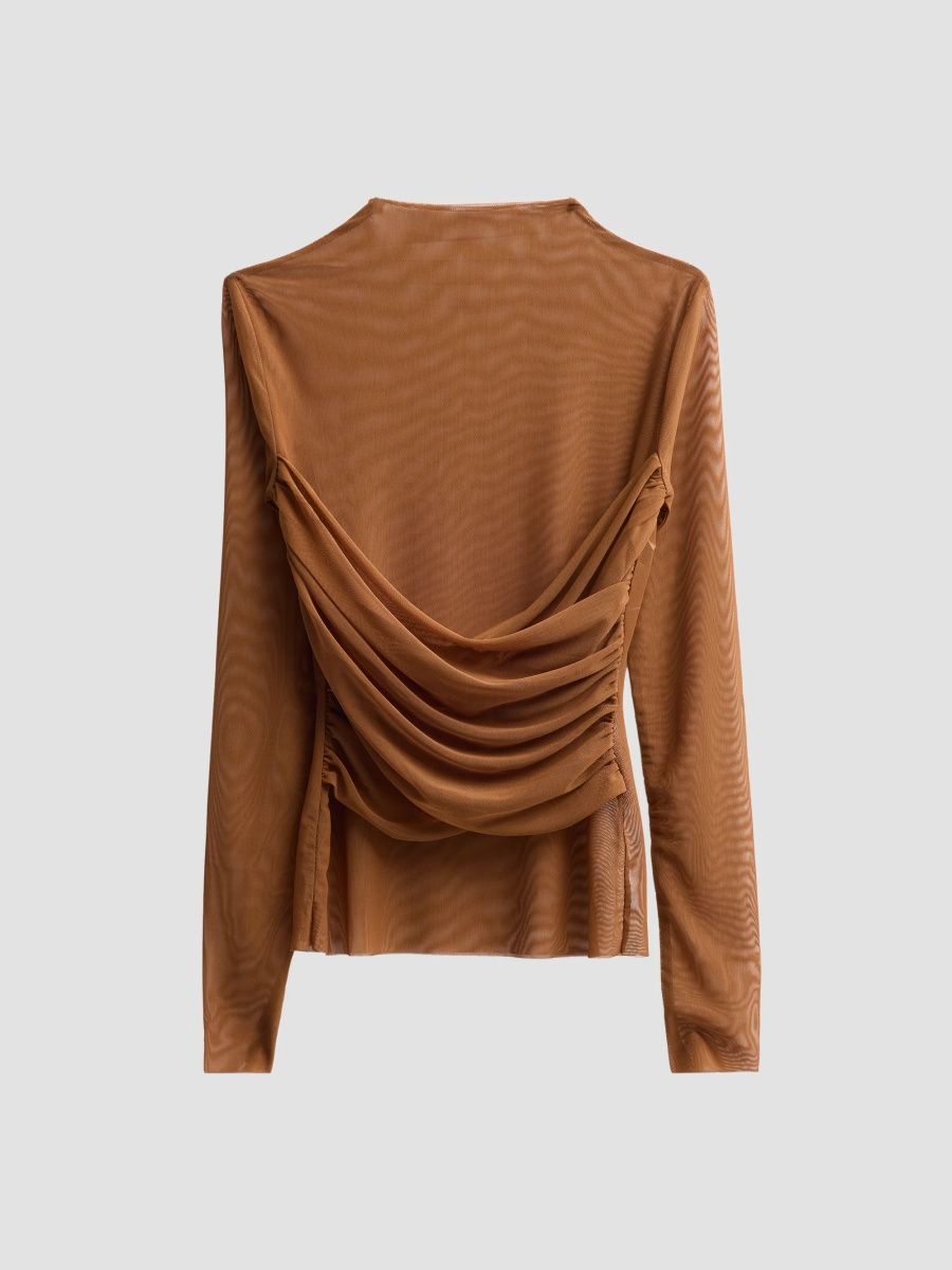 SEROYA Women's Saffy Mesh Top - Heritage Tan - Size XL