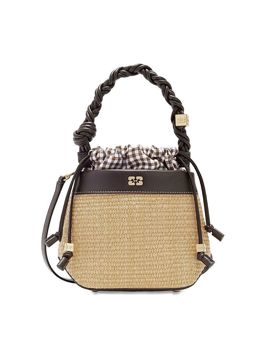 Women's Bou Raffia Bucket Bag - Seal Brown