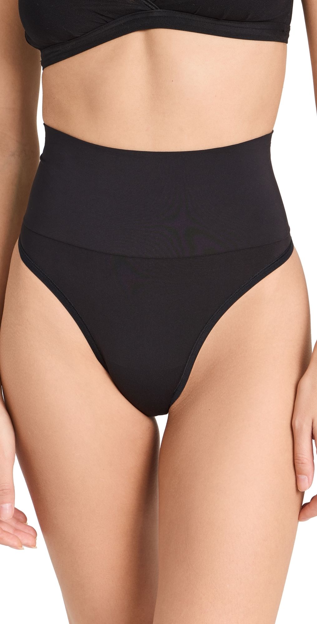 Hanky Panky Hug Me Mid Rise Thong Black XS