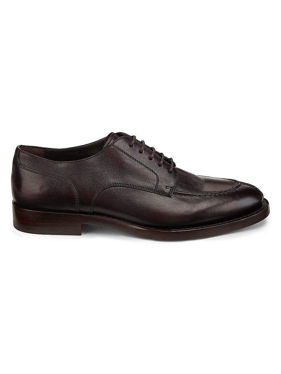 Men's Polished Leather Oxfords - Brown - Size 12.5
