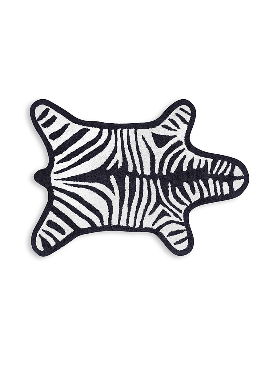 Zebra Bath Mat - Black