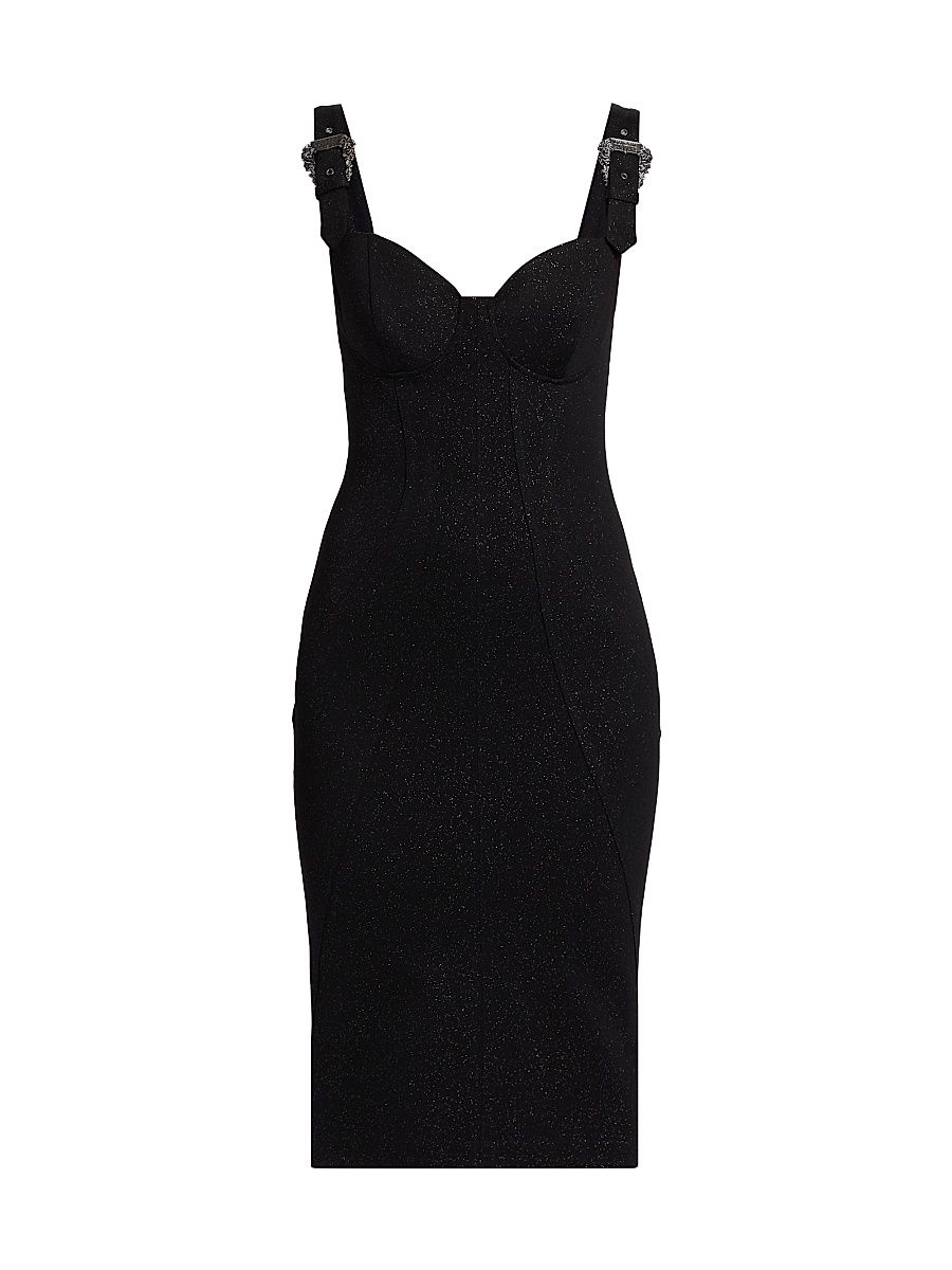 Women's Glitter Body-Con Sleeveless Dress - Black - Size 12