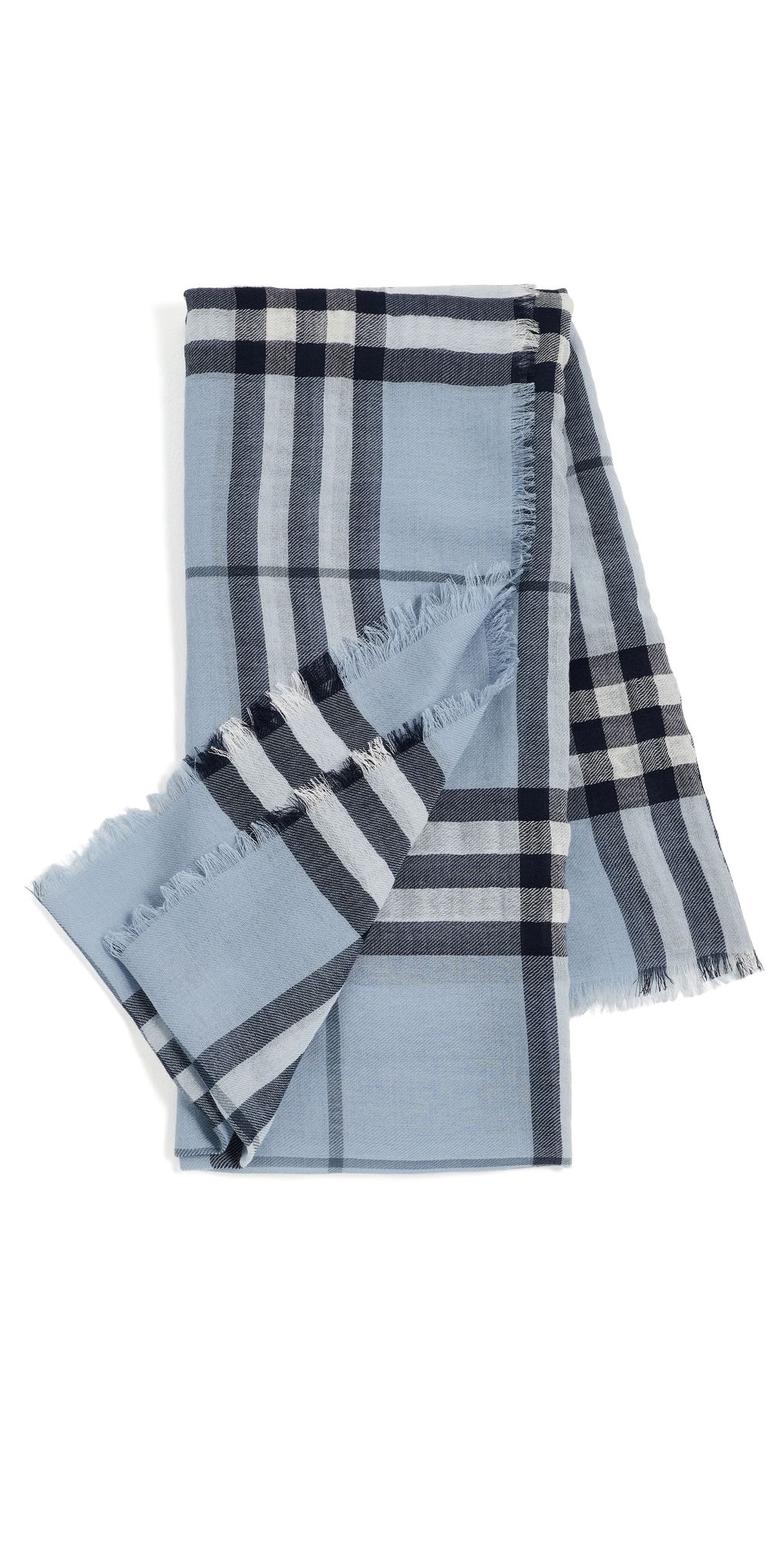 Burberry Giant Check Wool Scarf Bank Blue One Size