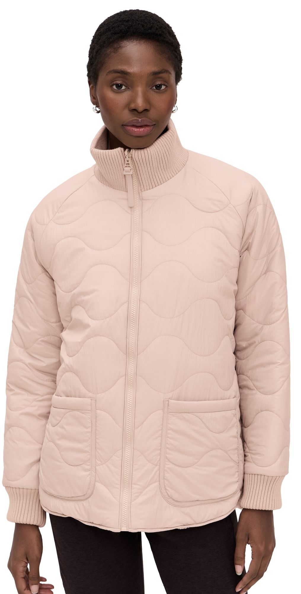 Beyond Yoga 2-Way Quilted Jacket Nude Tint XL