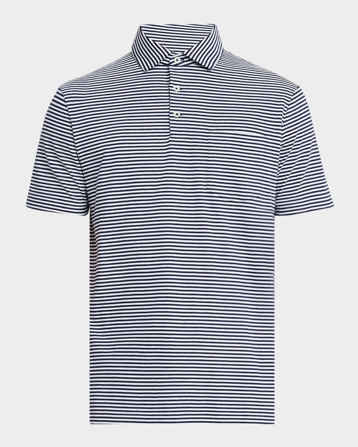 Men & apos;s Striped Lisle Polo Shirt