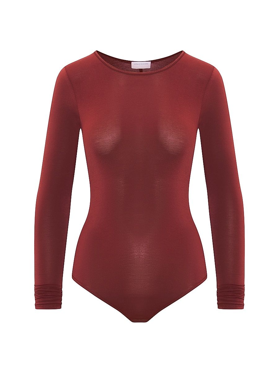 Women's Core Dasha Long-Sleeve Bodysuit - Clay - Size Small