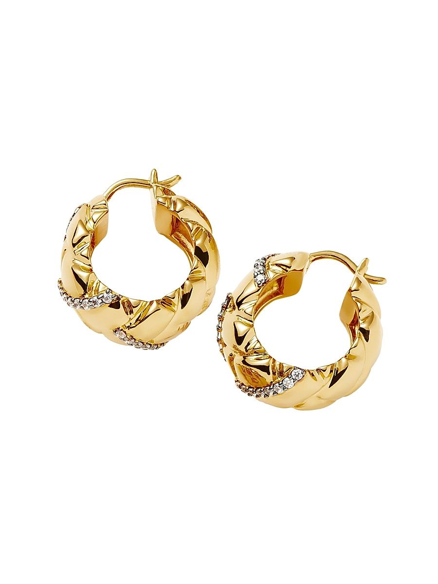 Women's Lucy Williams x Missoma 18K-Gold-Plated & Cubic Zirconia Hoop Earrings - Gold