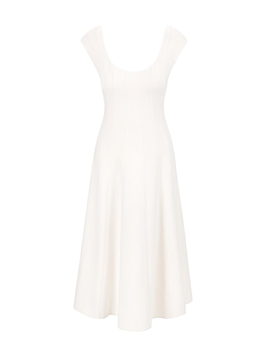 Women's Charlotte A-Line Midi-Dress - Ecru - Size 12