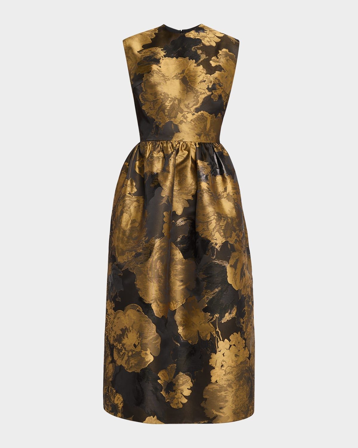 Sleeveless Abstract Jacquard Midi Dress