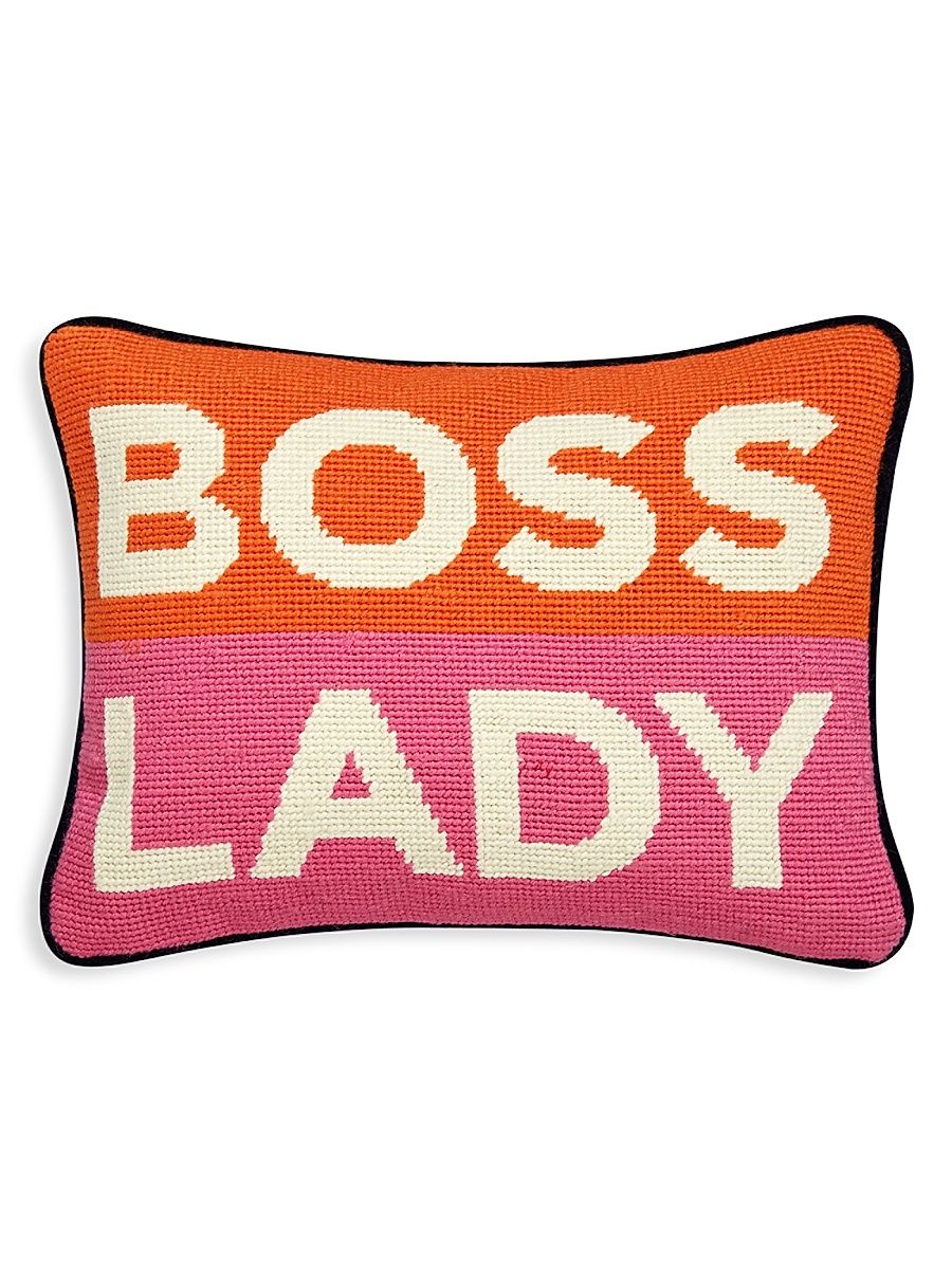 Jonathan Adler Boss Lady Wool Pillow - Pink
