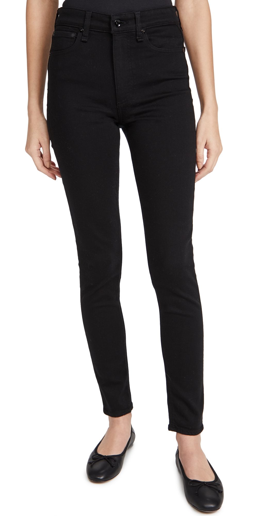 rag & bone Nina High Rise Skinny Jeans Black 27
