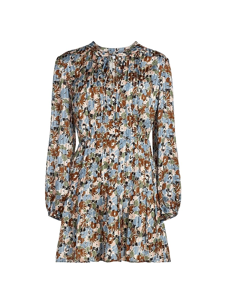 Women's Nyjah Silk Floral Minidress - Lake Mist Multi - Size 10