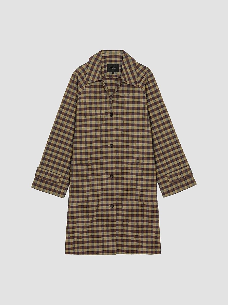 Rails Women's Mattie Oversized Check Crinkled Coat - Tapenade Check - Size XS