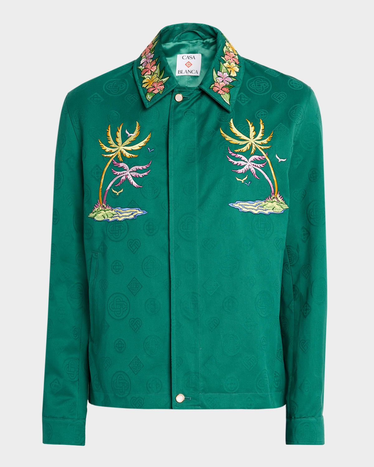 Men & apos;s Monogram Jacquard Overshirt with Embroidery