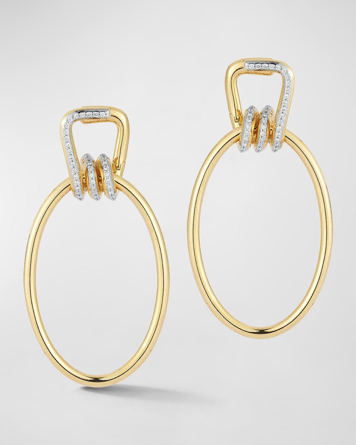Huxley 18K Gold and Diamond Elongated Coil Link Earrings