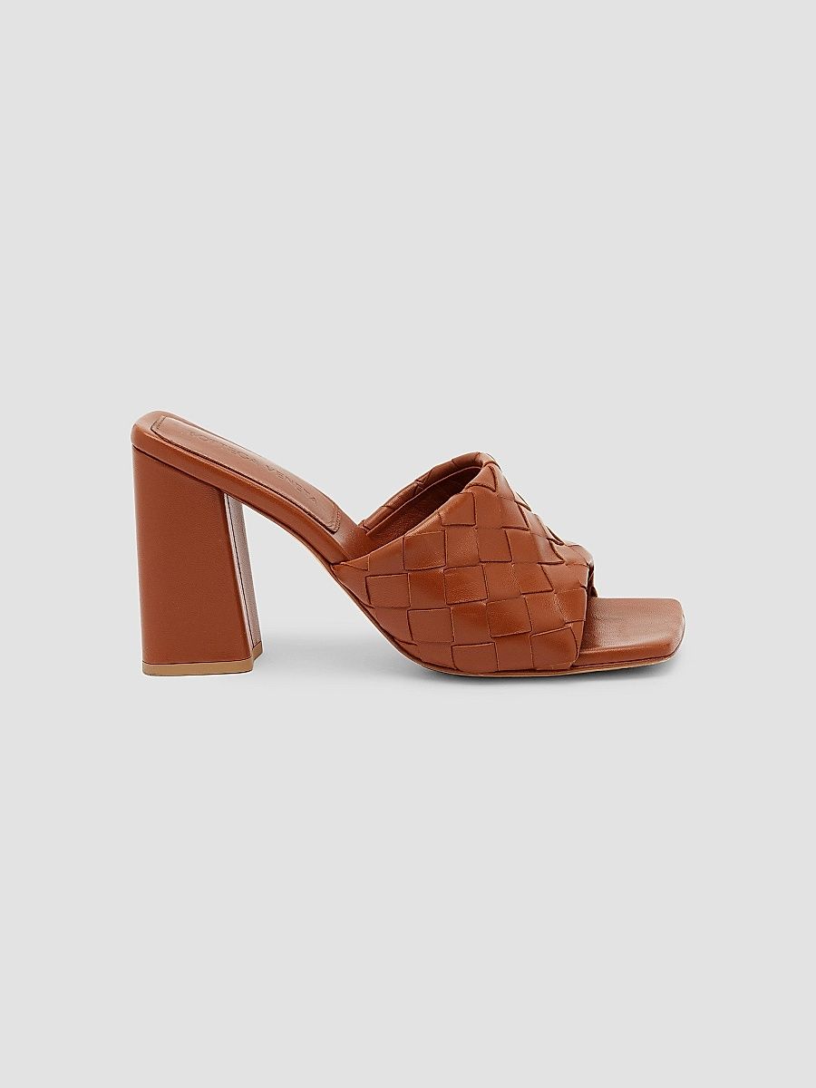 Women's Parco 90MM Leather Slip-On Sandals - Tannin - Size 12