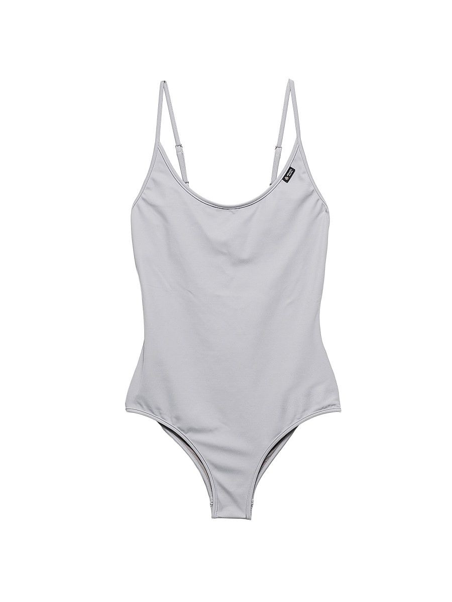 Women's One-Piece Jersey Swimsuit - Grey - Size Large