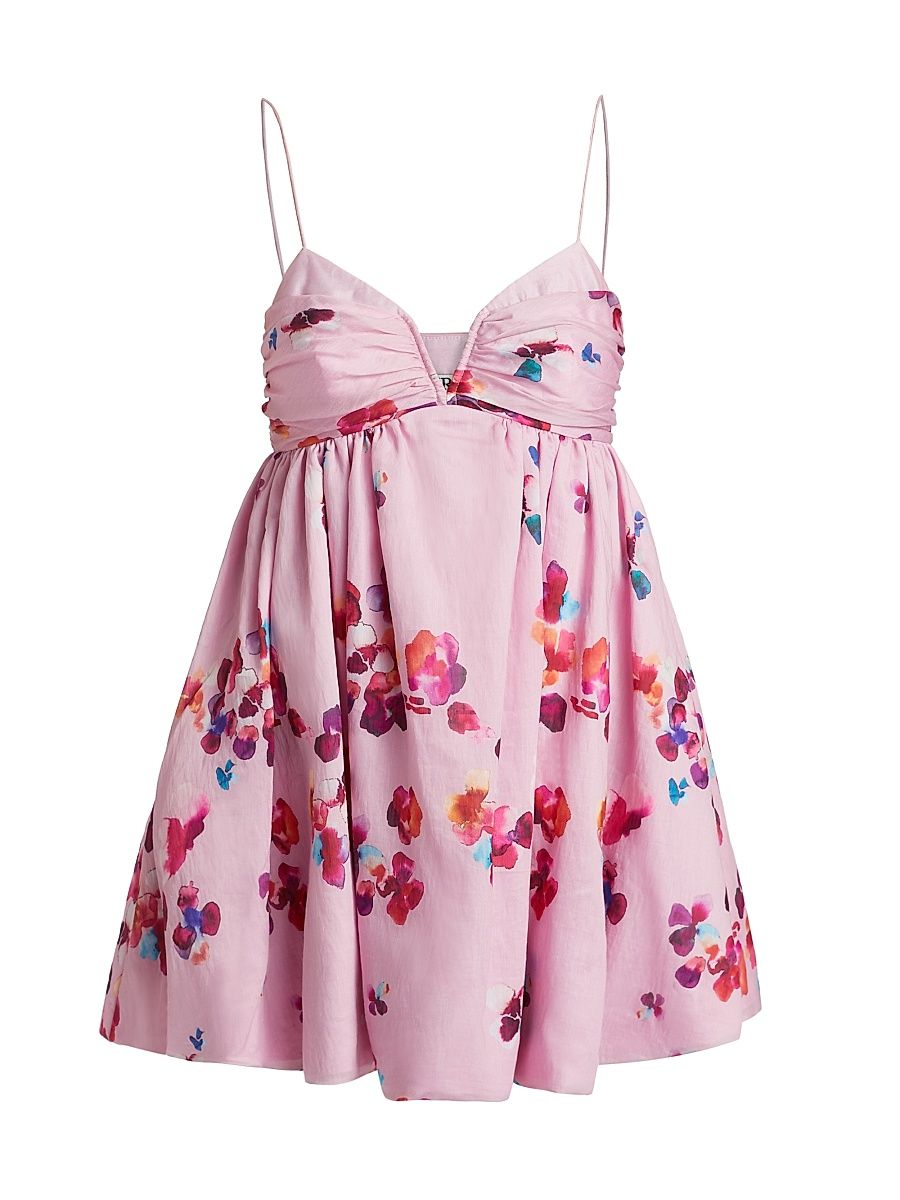 Women's Kimberly Floral Sweetheart Babydoll Minidress - Mosaic Poppies - Size 12