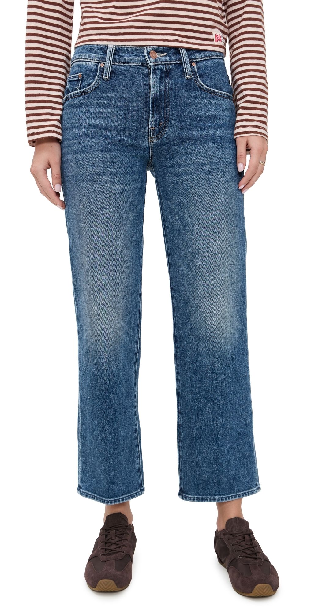 MOTHER The Mid Rise Rambler Zip Ankle Jeans Tambourine Man 25