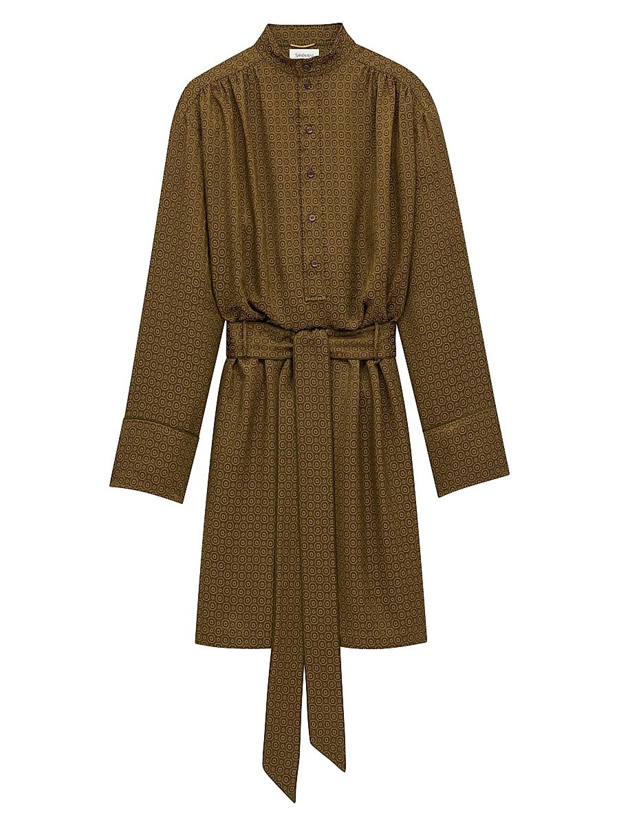 Women's Dress in Medallion Jacquard - Ocre - Size 6