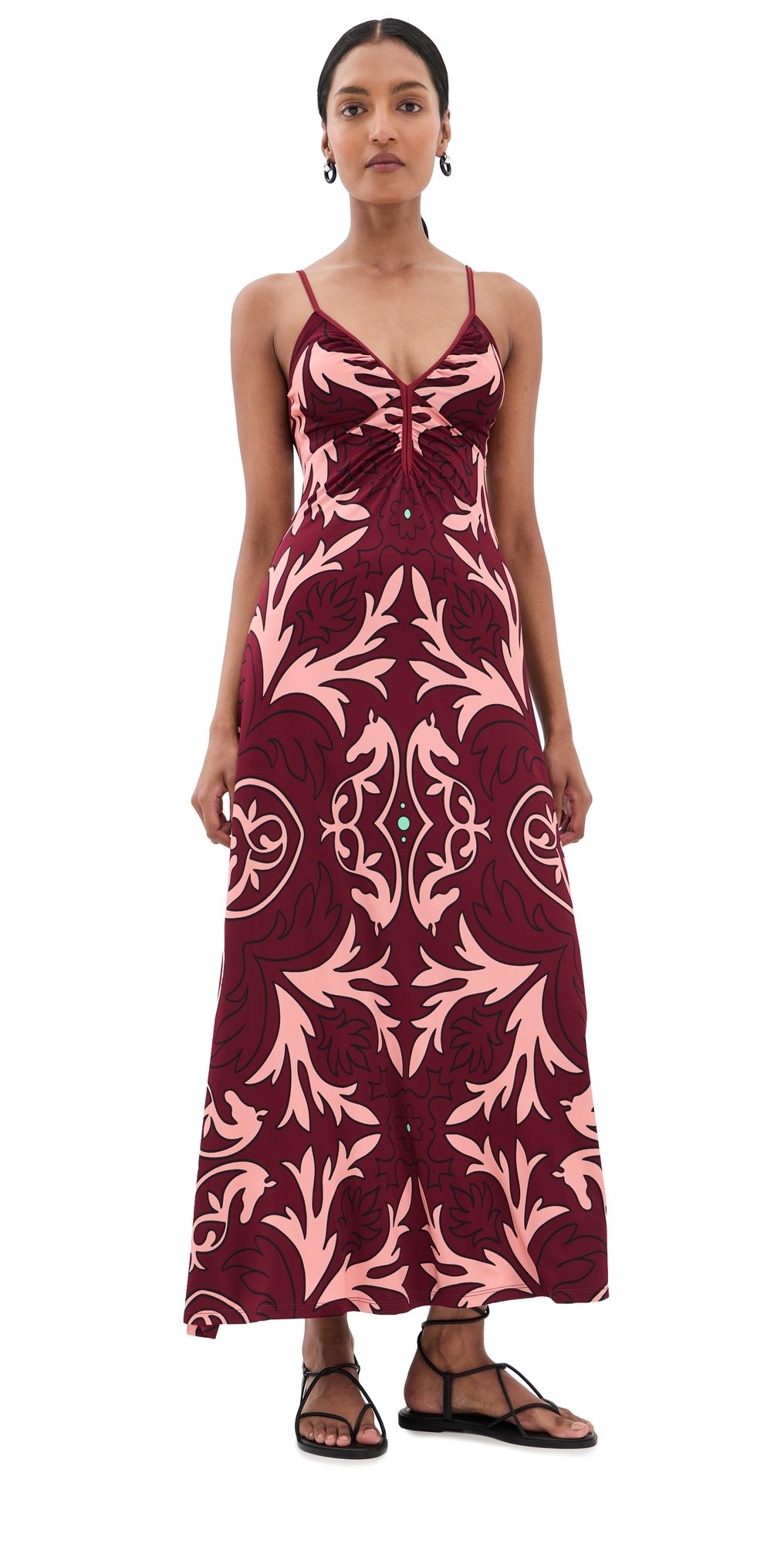 Johanna Ortiz Nuestra Tierra Ankle Dress Wine 6