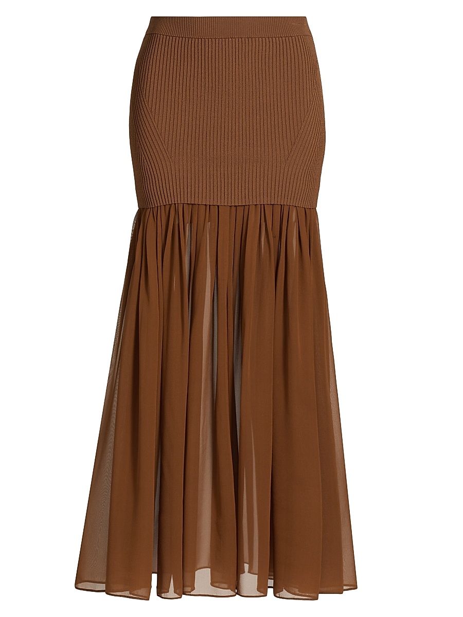 Women's Hayden Fit & Flare Maxi Skirt - Light Chesnut - Size Medium