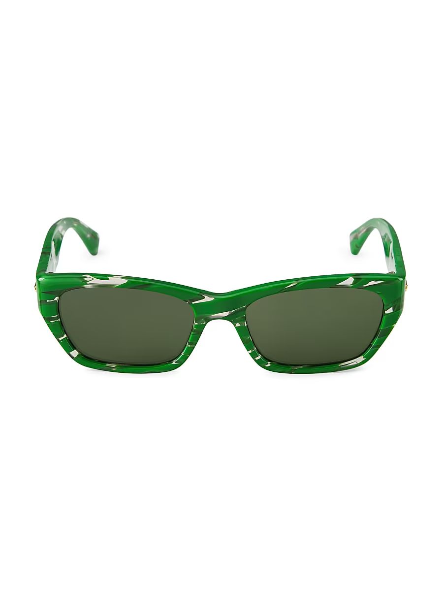 Men's Marbled Rectangular Sunglasses - Green