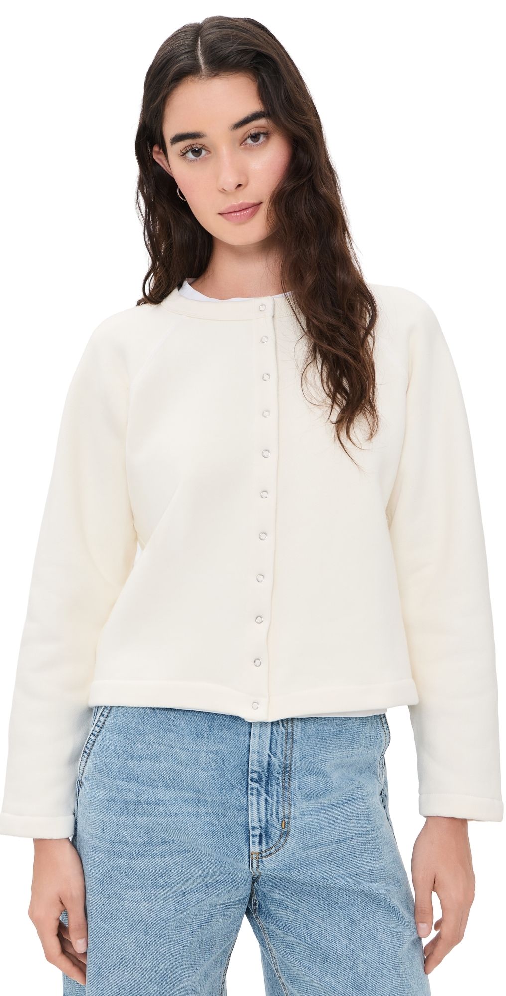 B Sides Snap Cardigan Oyster XS