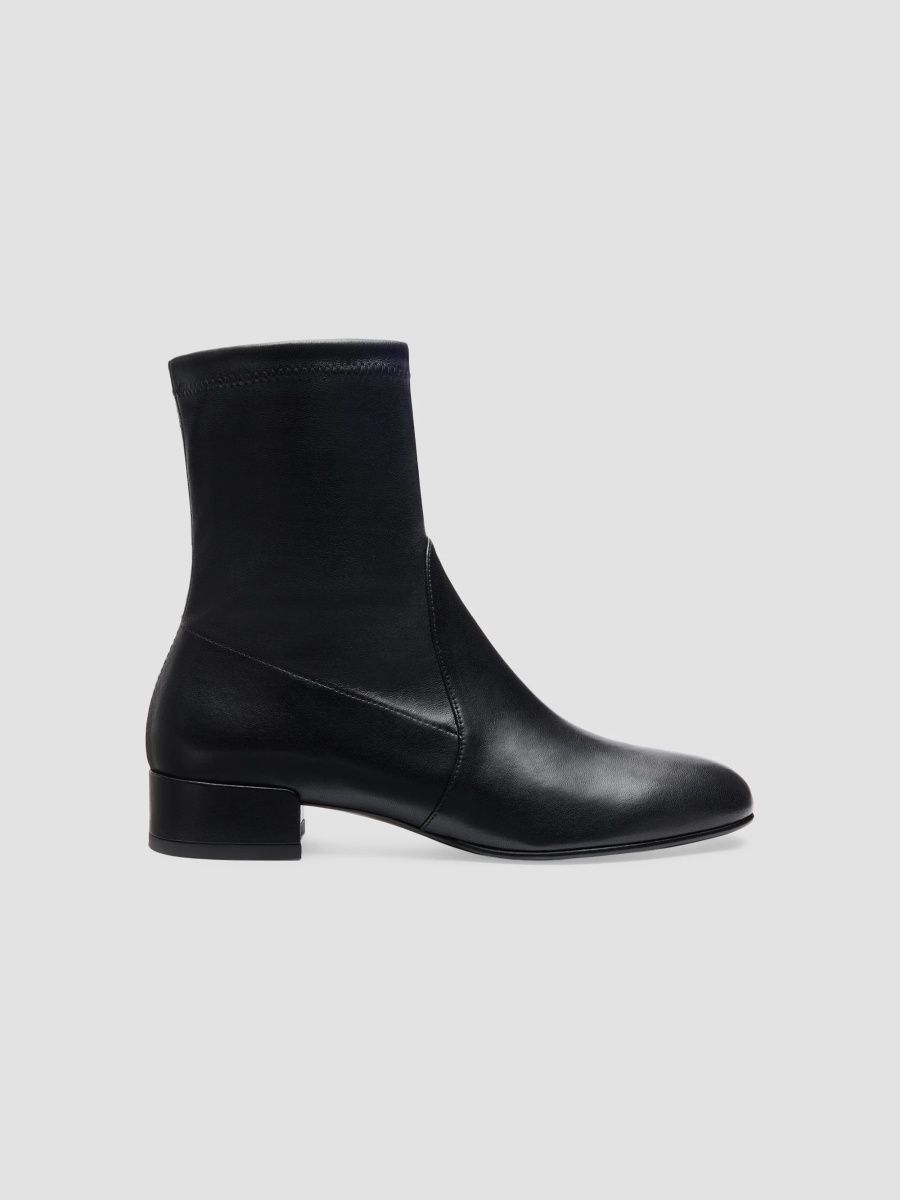 Stuart Weitzman Women's 25MM Leather Ankle Boots - Black - Size 7
