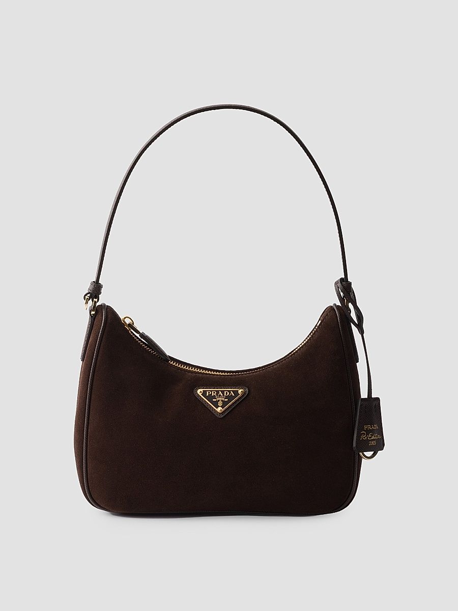 Women's Re-Edition 2005 Suede Mini Top Handle Bag - Brown