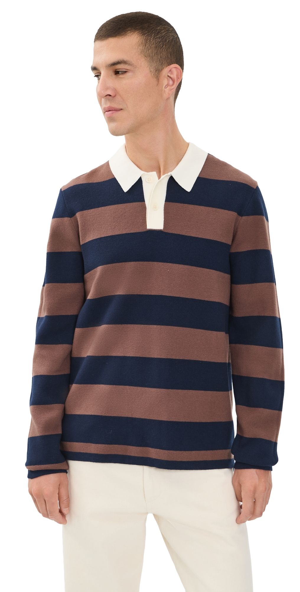 RAILS Luther Polo Top Navy Carob Stripe XXL