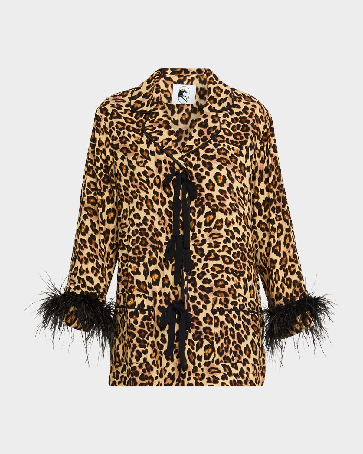 Leopard-Print Viscose Pajama Set