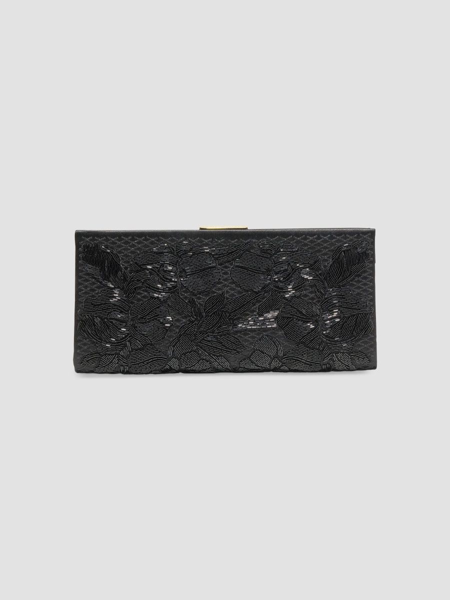 Carolina Herrera Women's Pats Embellished Satin Clutch - Black