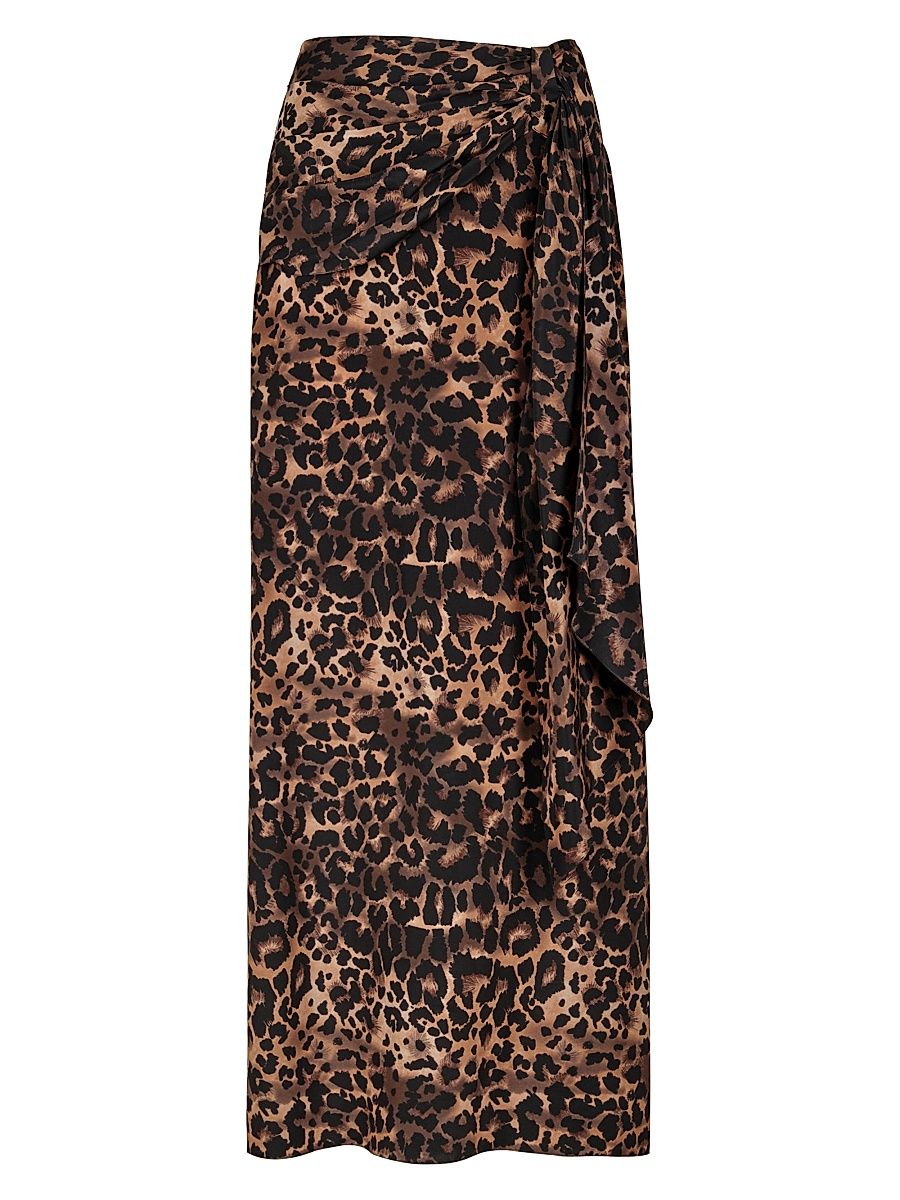 Women's Candelaria Wild Confidant Leopard-Print Silk Maxi Skirt - Leopard - Size 6