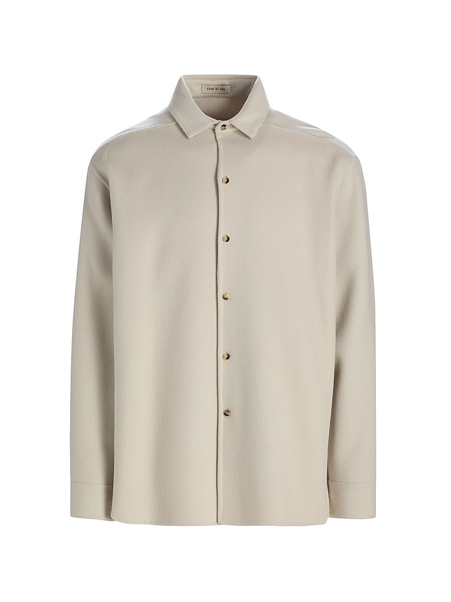 Men's Eternal Wool-Cashmere Shirt - Cement - Size 40