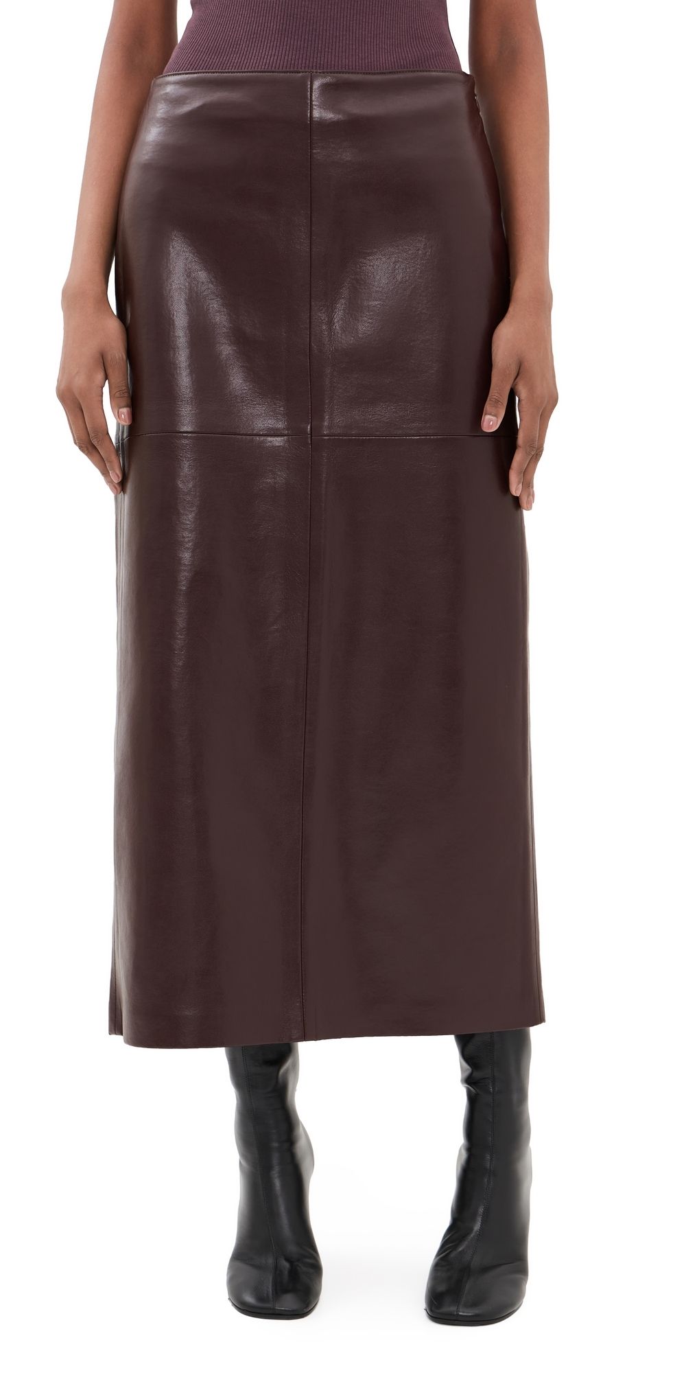 AGOLDE Hikson Leather Skirt Madera 26