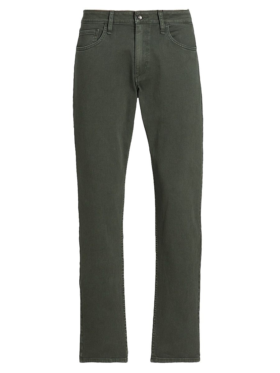 Men's Dyed Mid-Rise Slim-Leg Jeans - Dark Green - Size 36