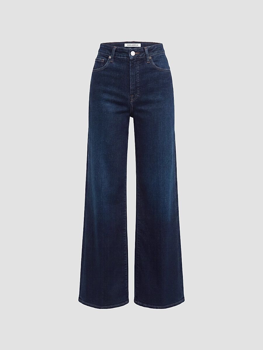Good American Women's Good Waist Palazzo Jeans - Indigo - Size 8