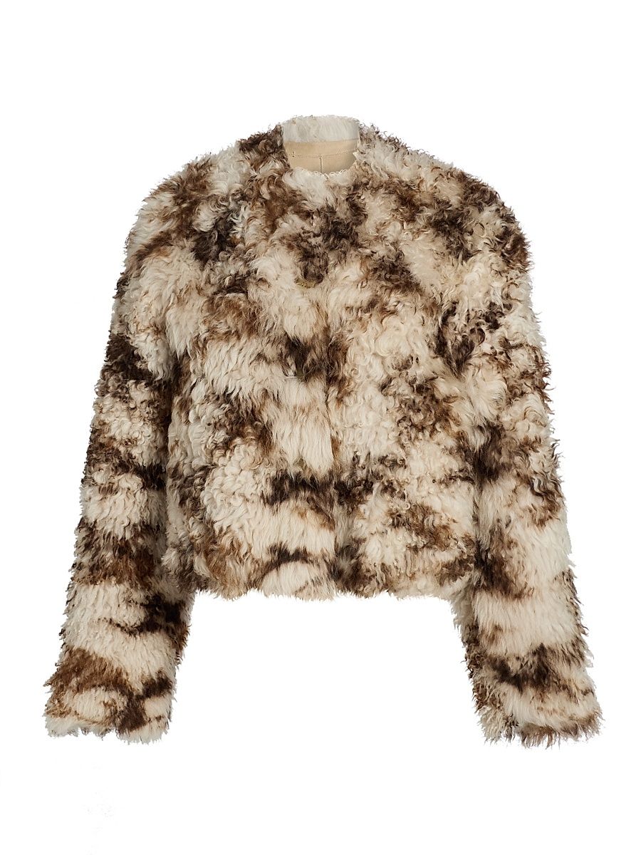 Women's Irina Reversible Short Shearling Coat - Pietra - Size Small