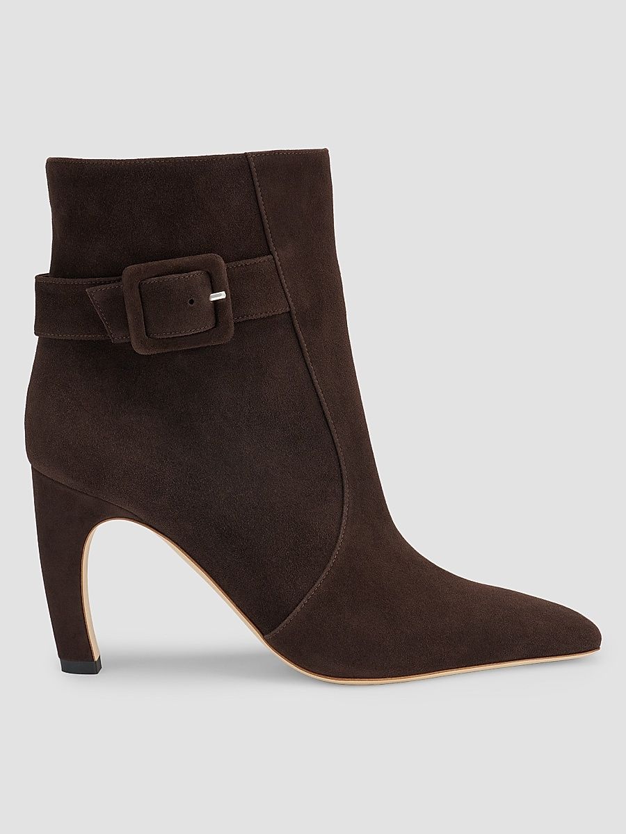 Women's Rowan 90MM Suede Ankle Boots - Ebony - Size 11.5