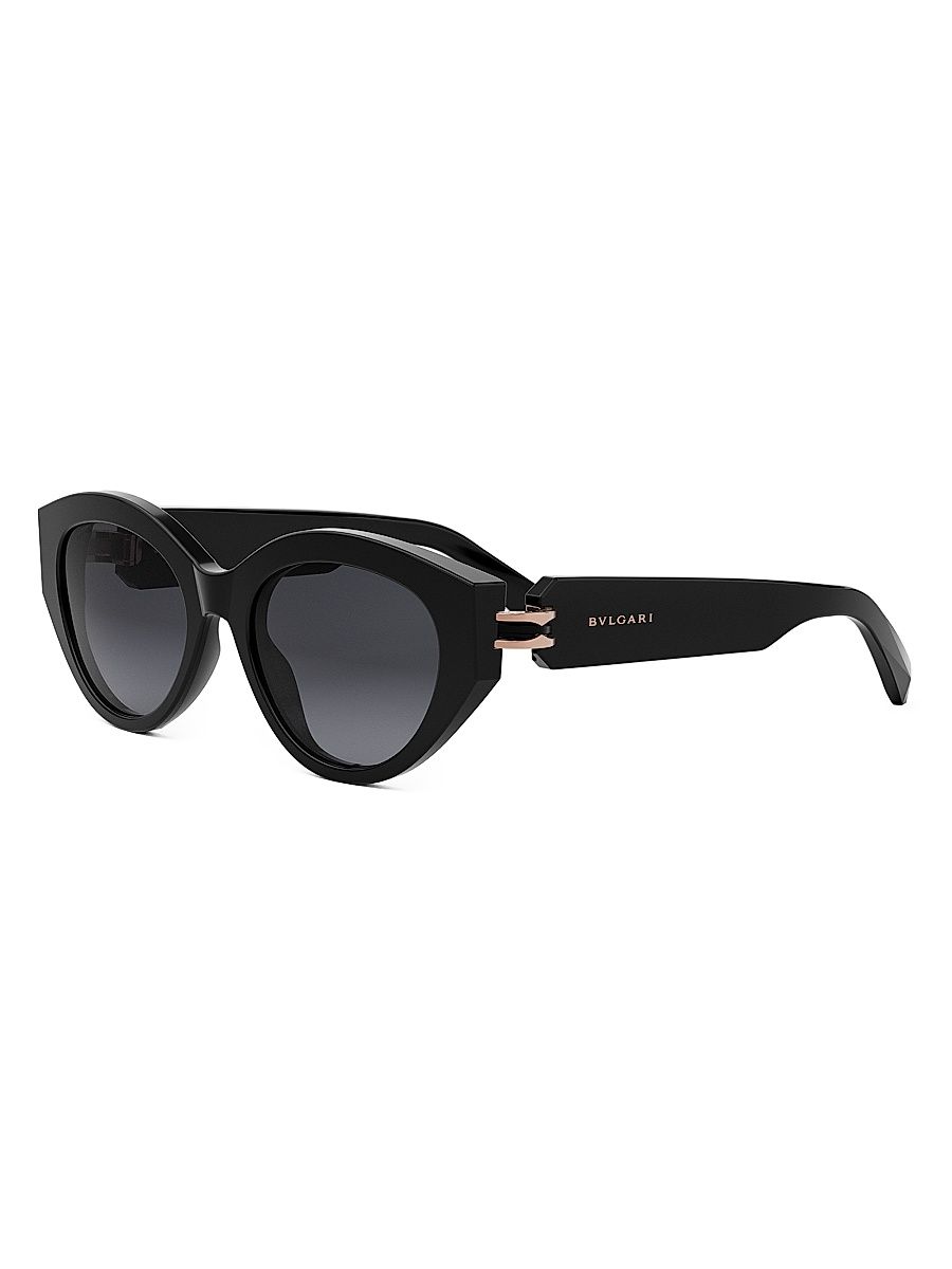 Women's B. Zero1 53MM Oval Sunglasses - Black Gold Black