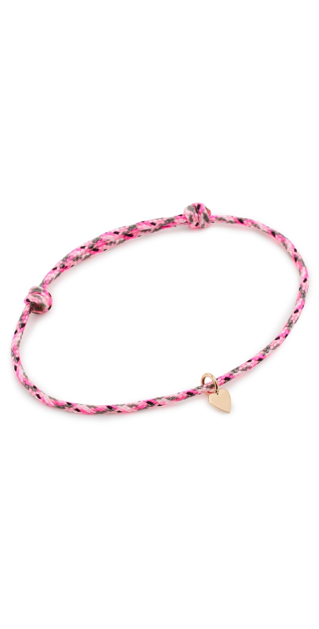 Zoe Chicco 14k Midi Bitty Heart Paracord Bracelet 14k Yellow Gold One Size