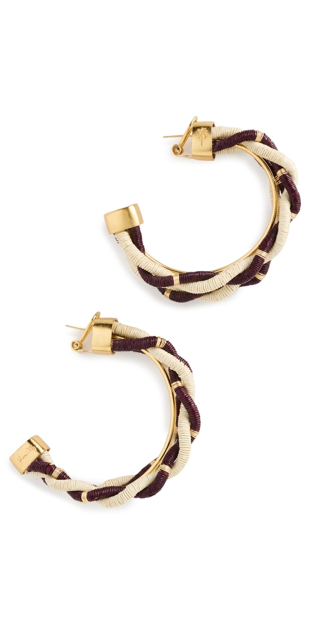 Johanna Ortiz Baila Hoops Ecru/Dark Cherry One Size