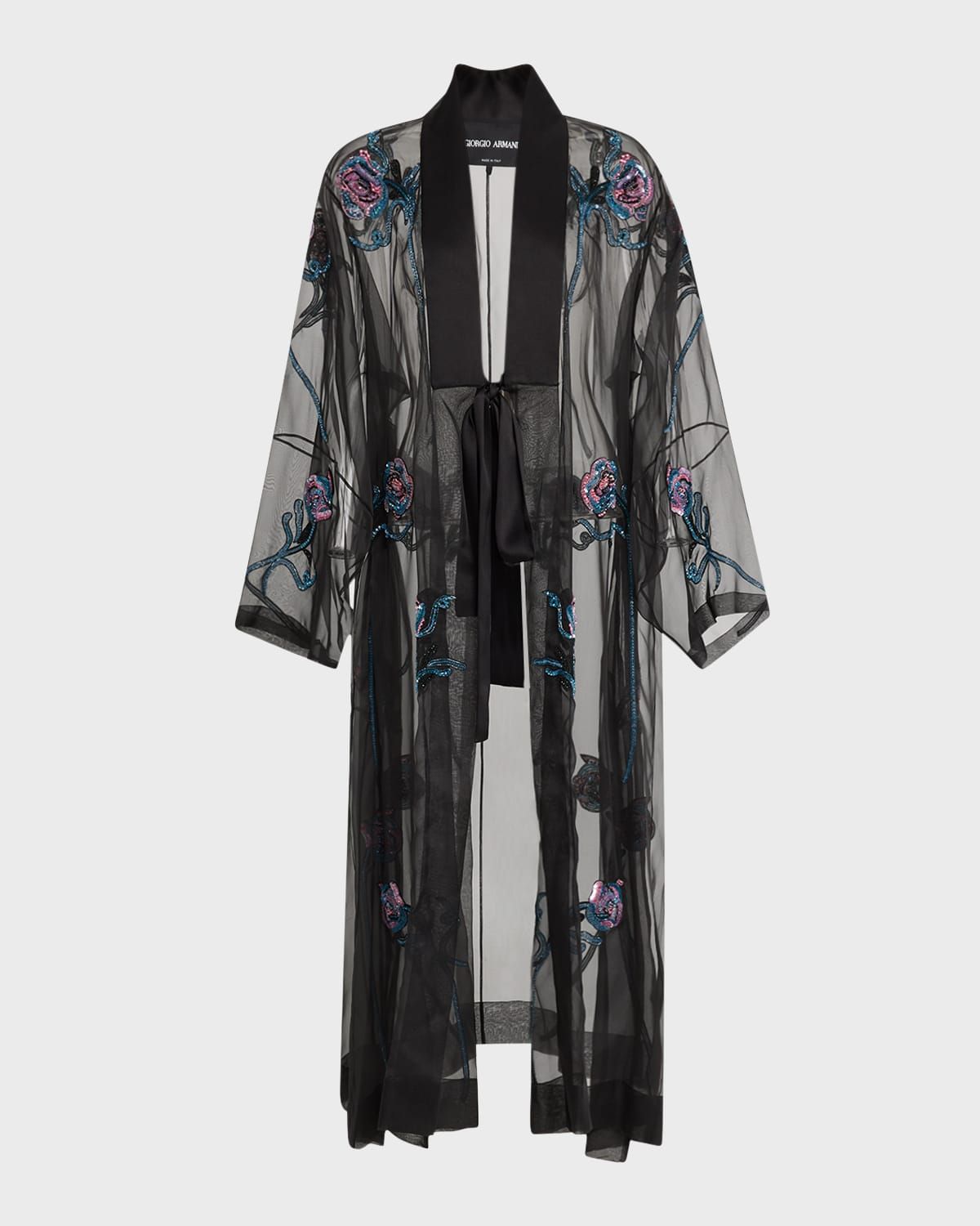 Sheer Crystal Embellished Kimono