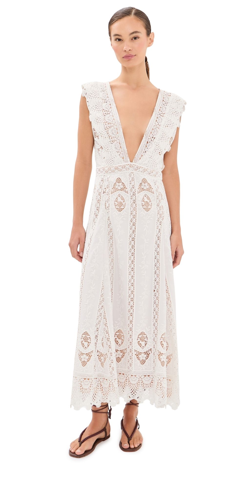 Johanna Ortiz Grace In The Open Fields Maxi Dress Ecru 2