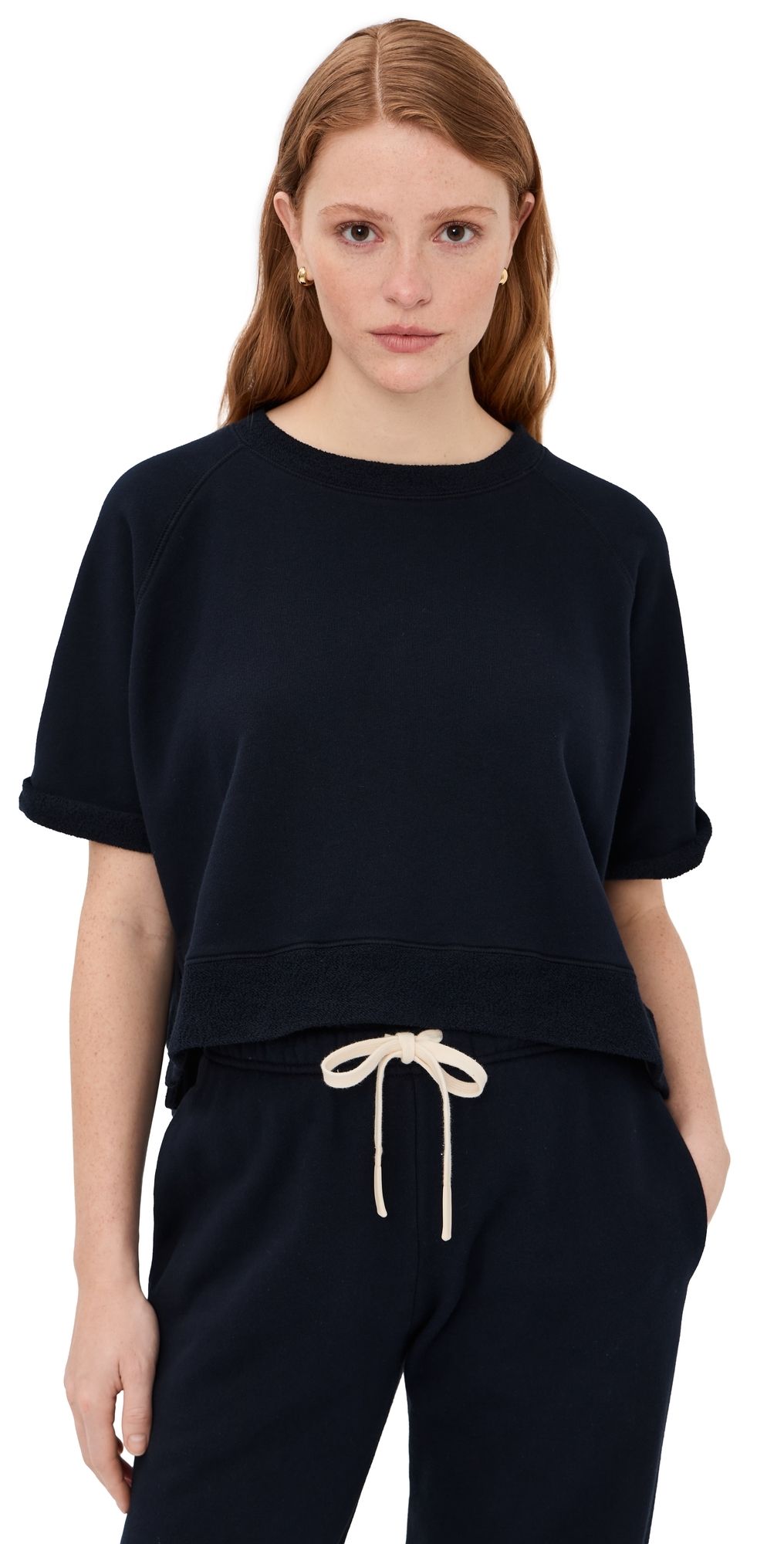 TWP Slouchy Rolled Tee Midnight L