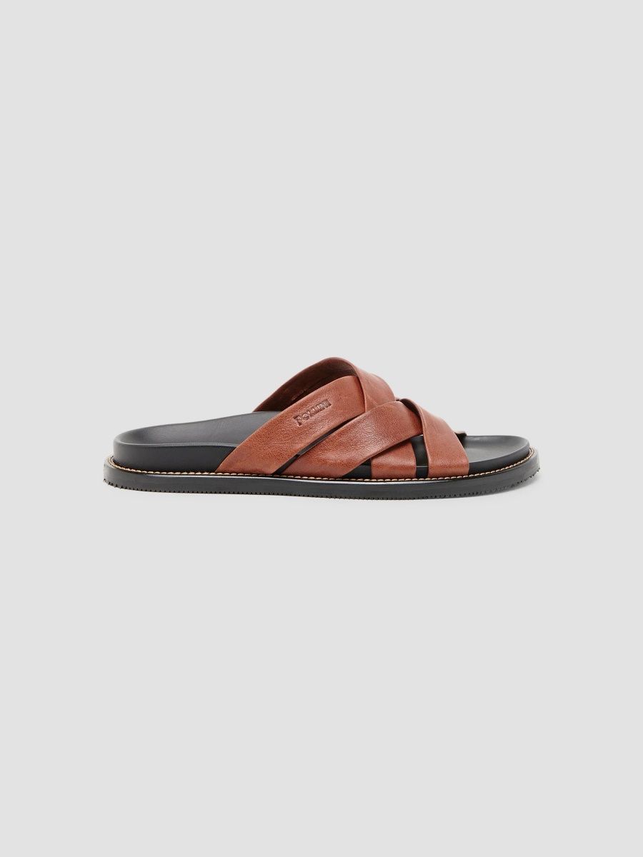 Pollini Men's Leather Mules - Hide - Size 8